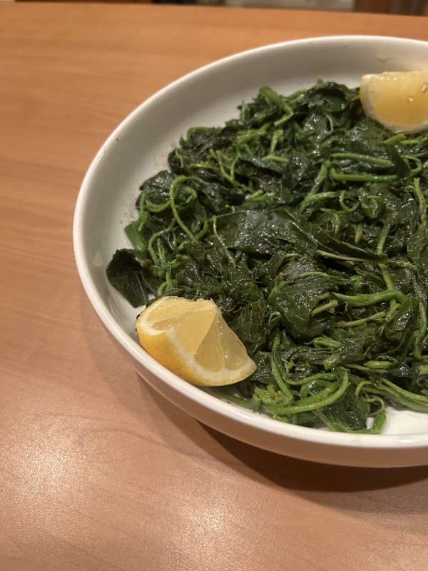 Greek super food: green amaranth in pot
