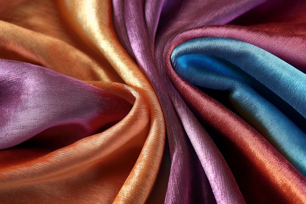 Multi colored silk fabrics 