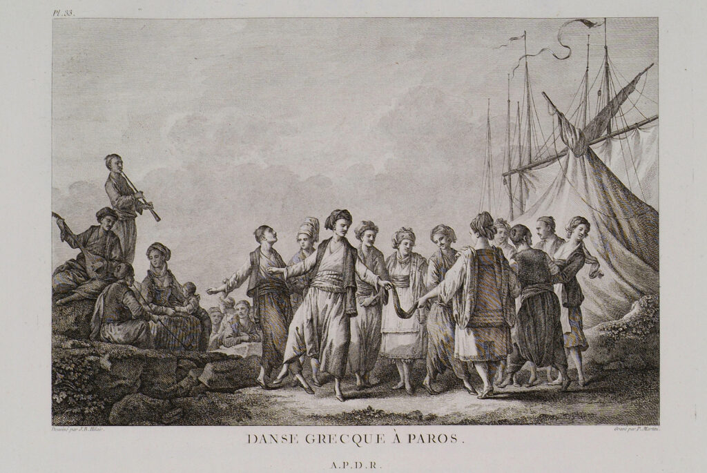 Engraving: Greek Dance on Paros