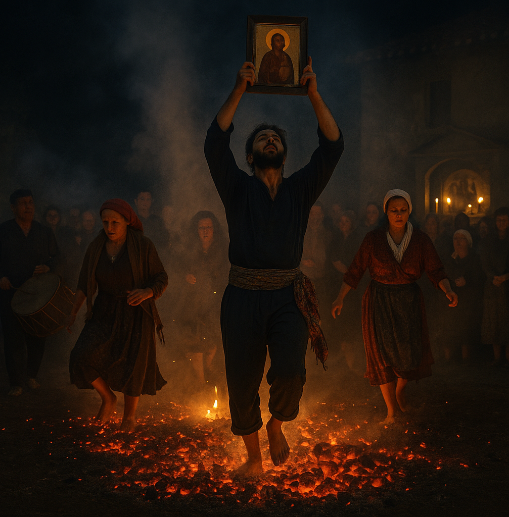 Grekiska seder och bruk: 21 maj, Anastenaria - glödvanding